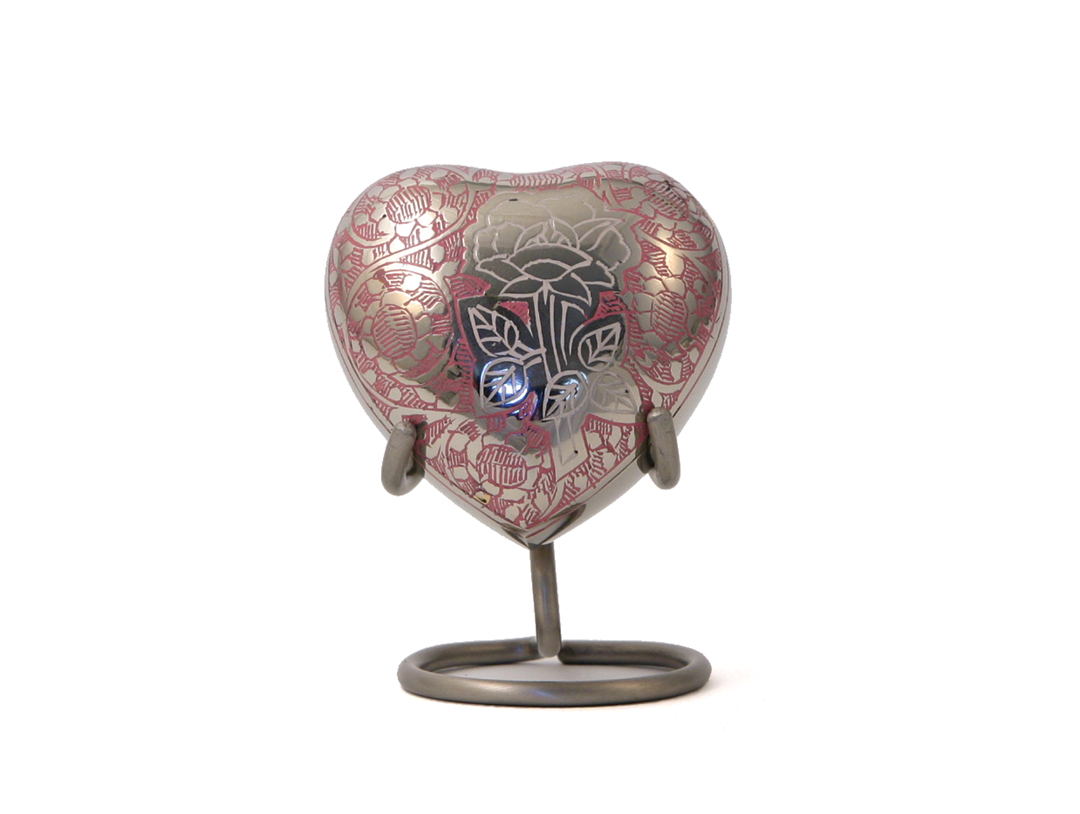 Traditional Rose Heart Cremation Urn
