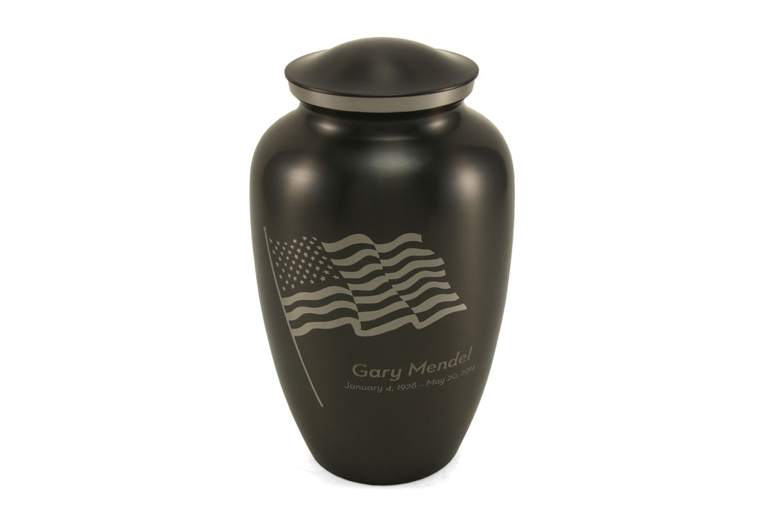 Classic American Flag Slate Large Cremation Urn