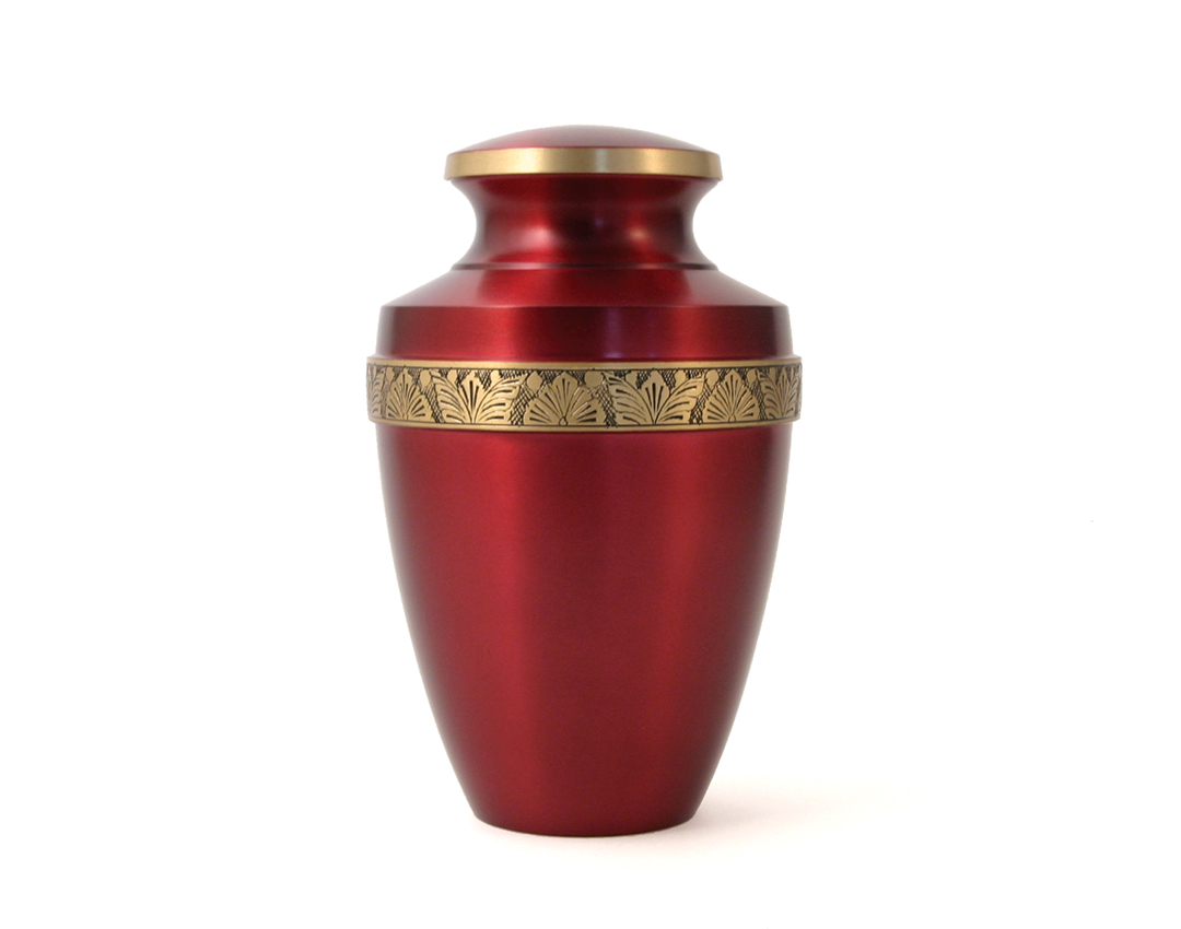 Grecian Crimson Large Cremation Urn