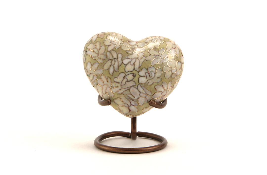 Cloisonne Essence Opal Heart Cremation Urn