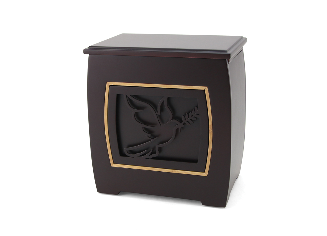 Modern Urn with Dove Panel
