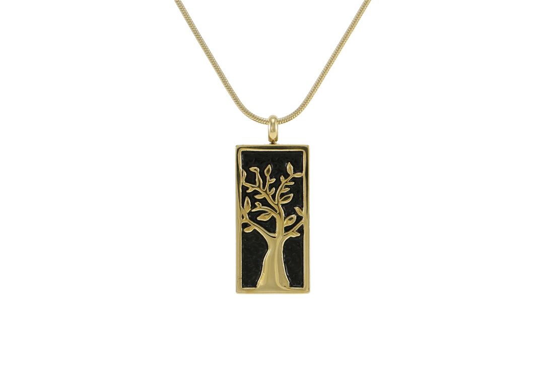 Embossed Tree Cremation Jewelry Pendant