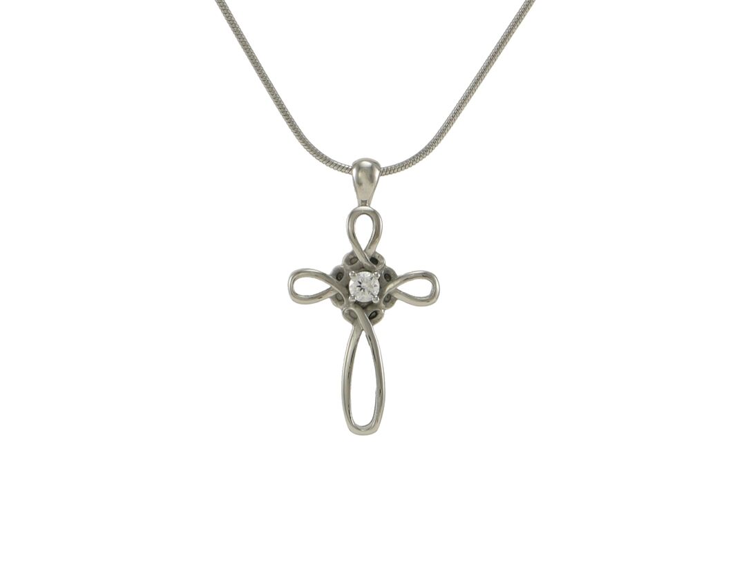 Infinity Cross Cremation Jewelry Pendant