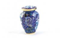 Floral Blue Cloisonne Elite Keepsake Cremation Urn