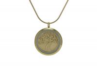 Tree Round Cremation Jewelry Pendant