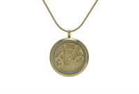Butterflies Round Cremation Jewelry Pendant