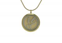 Wheat Round Cremation Jewelry Pendant