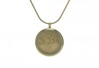 Bronze Round Cremation Jewelry Companion Pendant