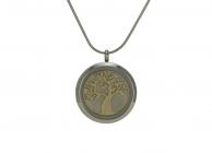 Tree Round Cremation Jewelry Pendant