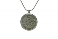 Butterflies Round Cremation Jewelry Pendant