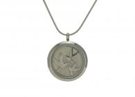 Birds Round Cremation Jewelry Pendant