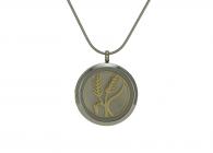 Wheat Round Cremation Jewelry Pendant