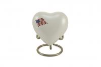 Classic American Flag Color Heart Cremation Urn