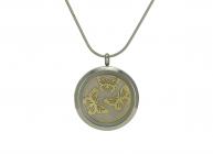 Butterflies Round Cremation Jewelry Pendant