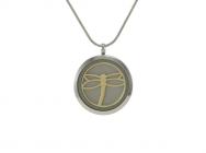 Dragonfly Round Cremation Jewelry Pendant