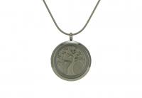 Pewter Round Cremation Jewelry Pendant